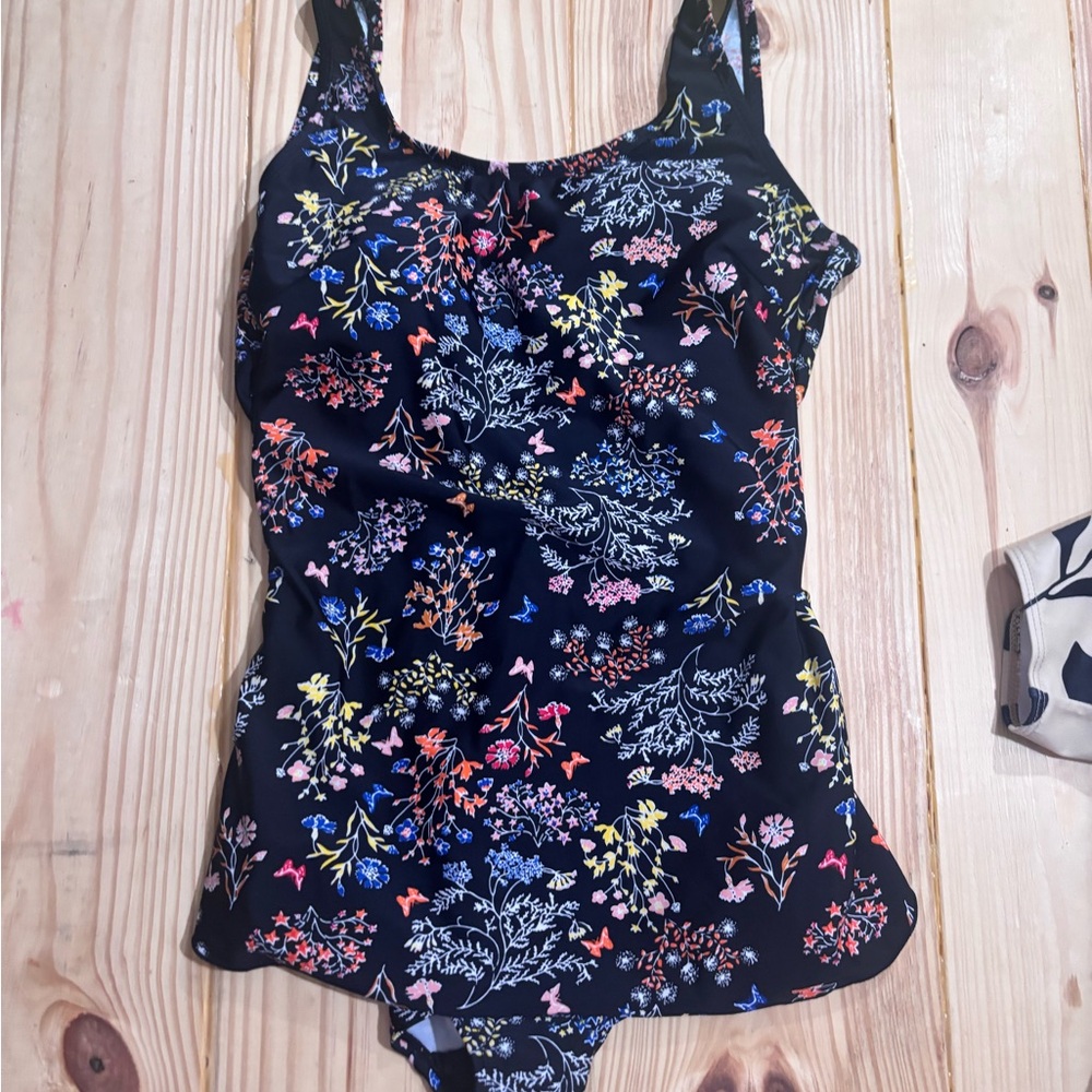 Floral Black One-Piece Swimsuit